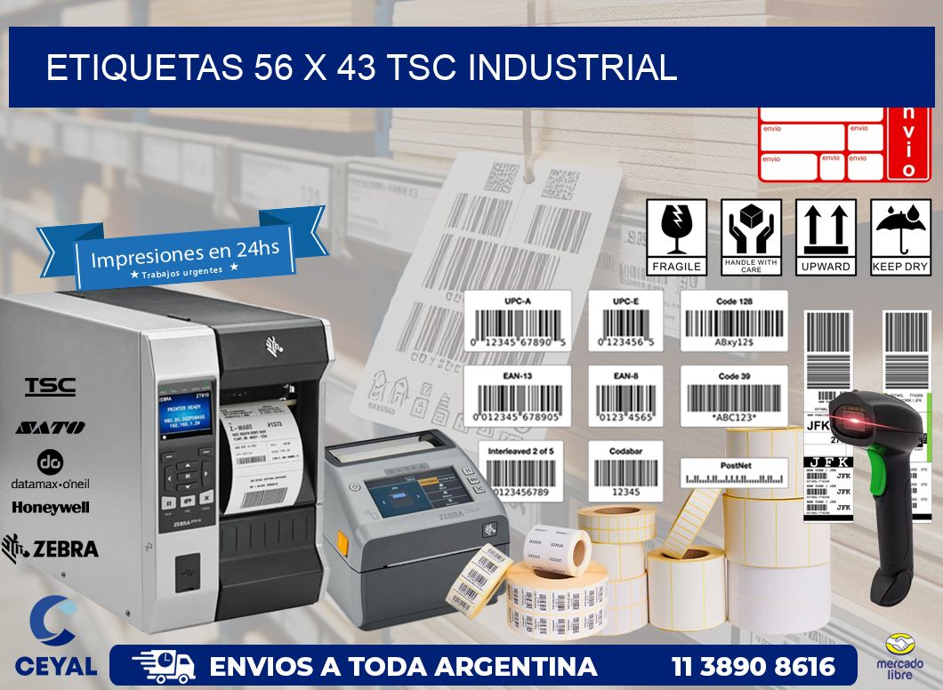 ETIQUETAS 56 x 43 TSC INDUSTRIAL
