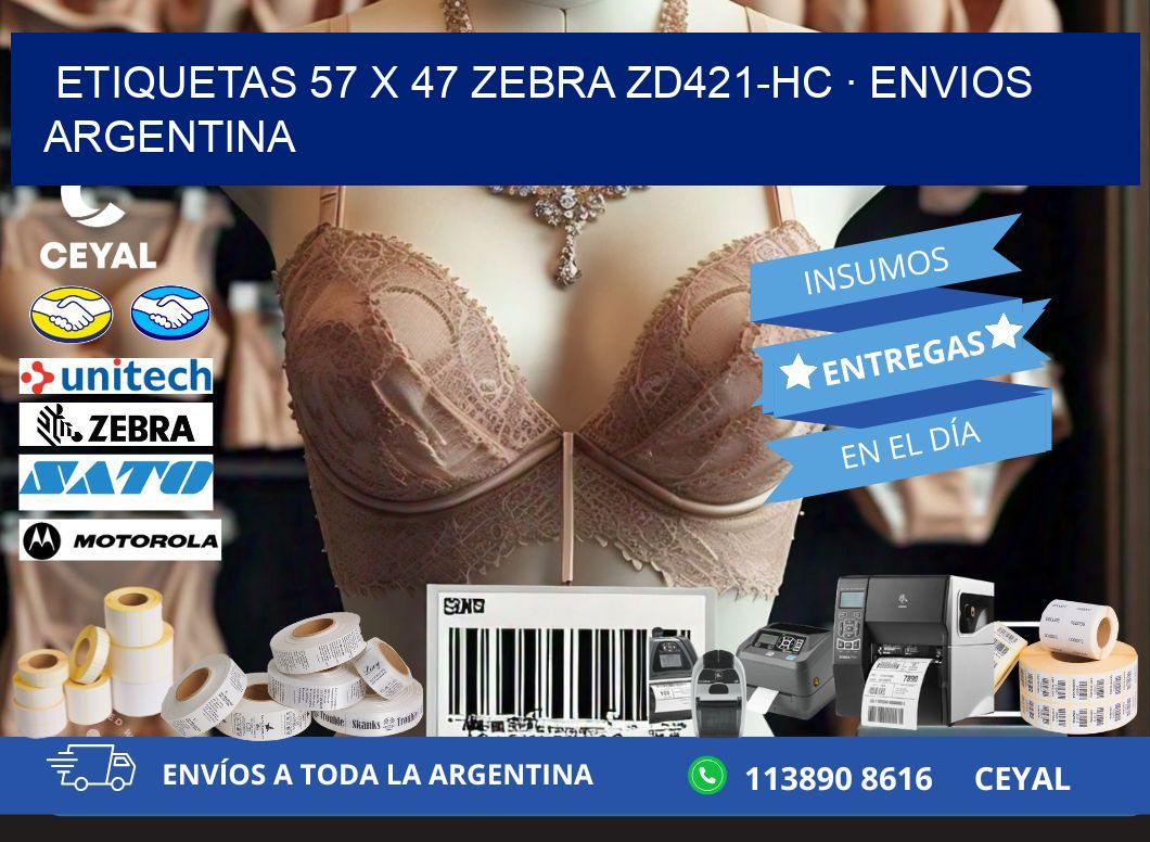 ETIQUETAS 57 x 47 ZEBRA ZD421-HC · ENVIOS ARGENTINA