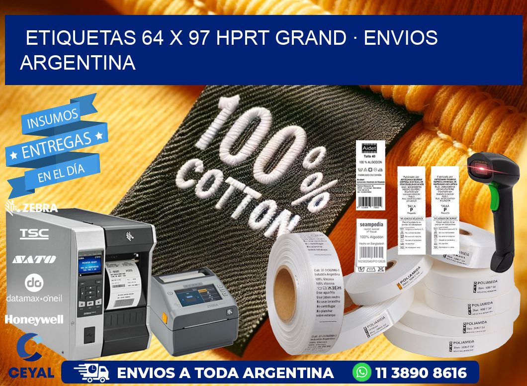 ETIQUETAS 64 x 97 HPRT GRAND · ENVIOS ARGENTINA