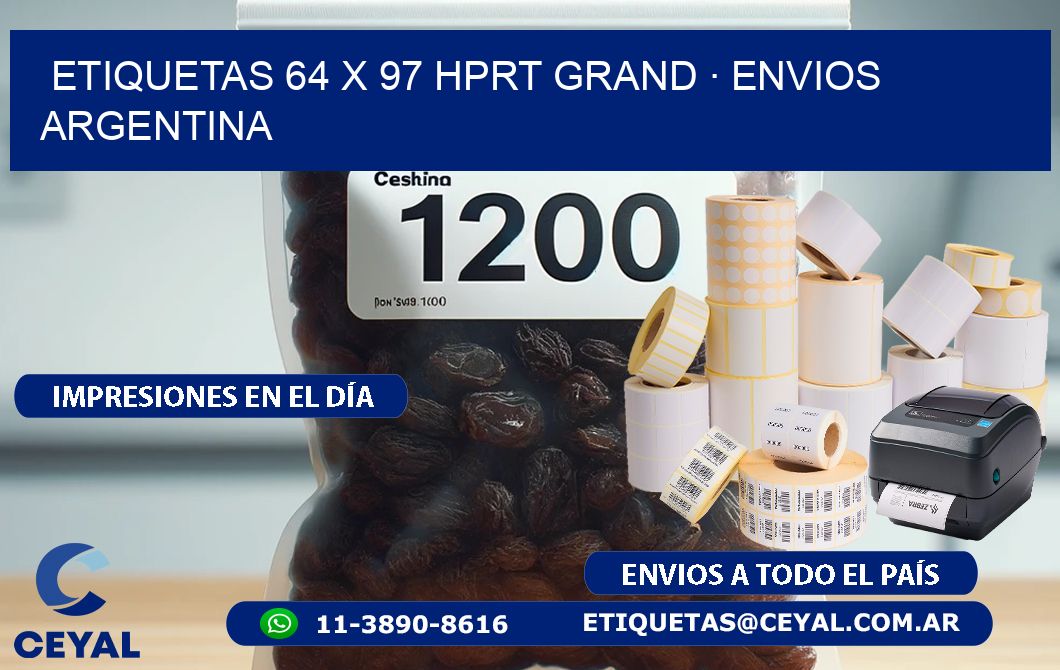 ETIQUETAS 64 x 97 HPRT GRAND · ENVIOS ARGENTINA