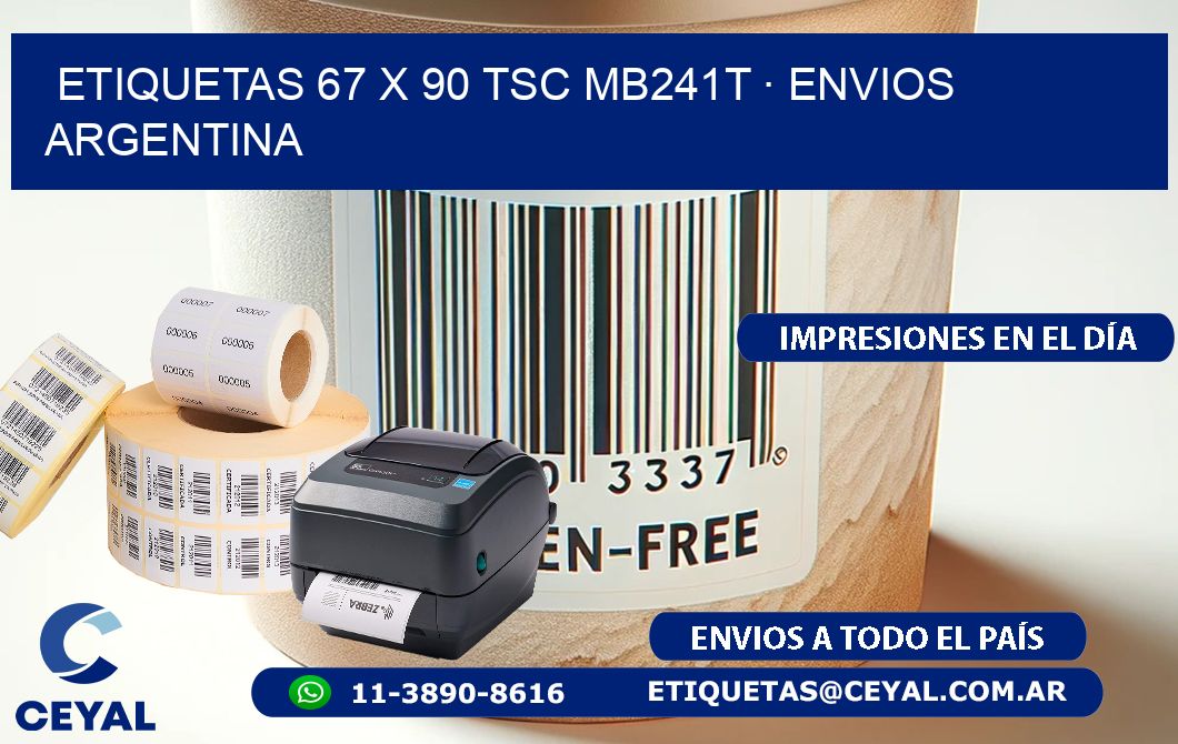 ETIQUETAS 67 x 90 TSC MB241T · ENVIOS ARGENTINA