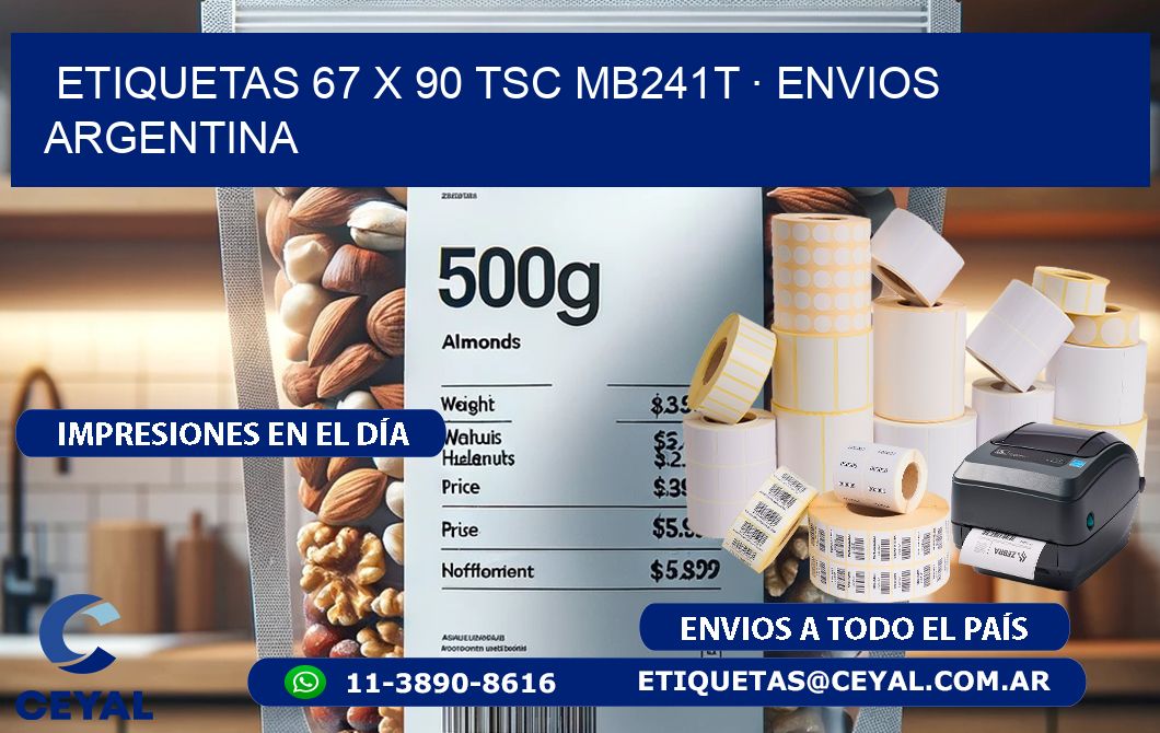 ETIQUETAS 67 x 90 TSC MB241T · ENVIOS ARGENTINA