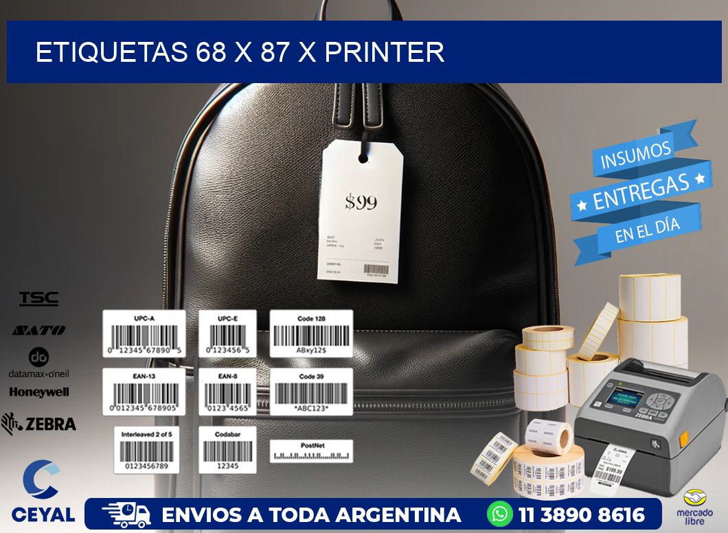 ETIQUETAS 68 x 87 X PRINTER