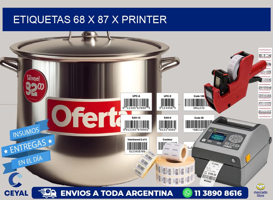 ETIQUETAS 68 x 87 X PRINTER