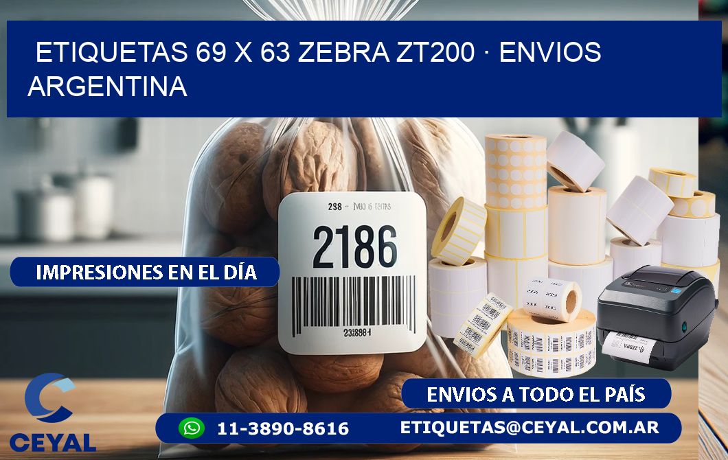 ETIQUETAS 69 x 63 ZEBRA ZT200 · ENVIOS ARGENTINA