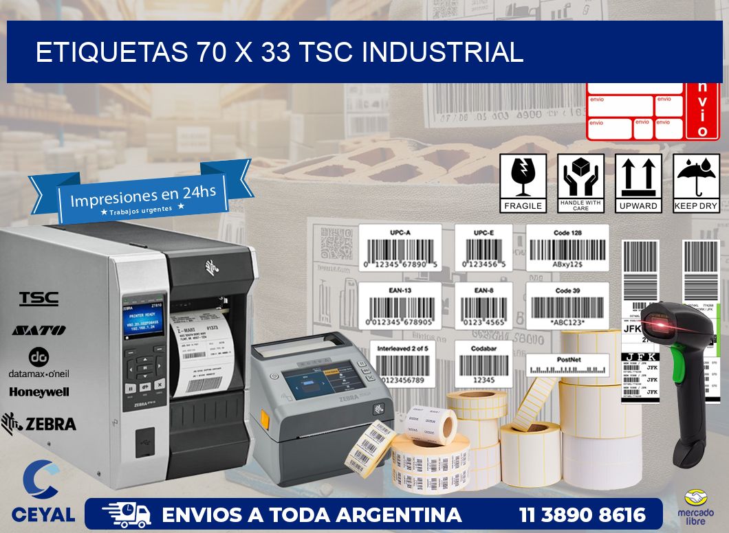 ETIQUETAS 70 x 33 TSC INDUSTRIAL