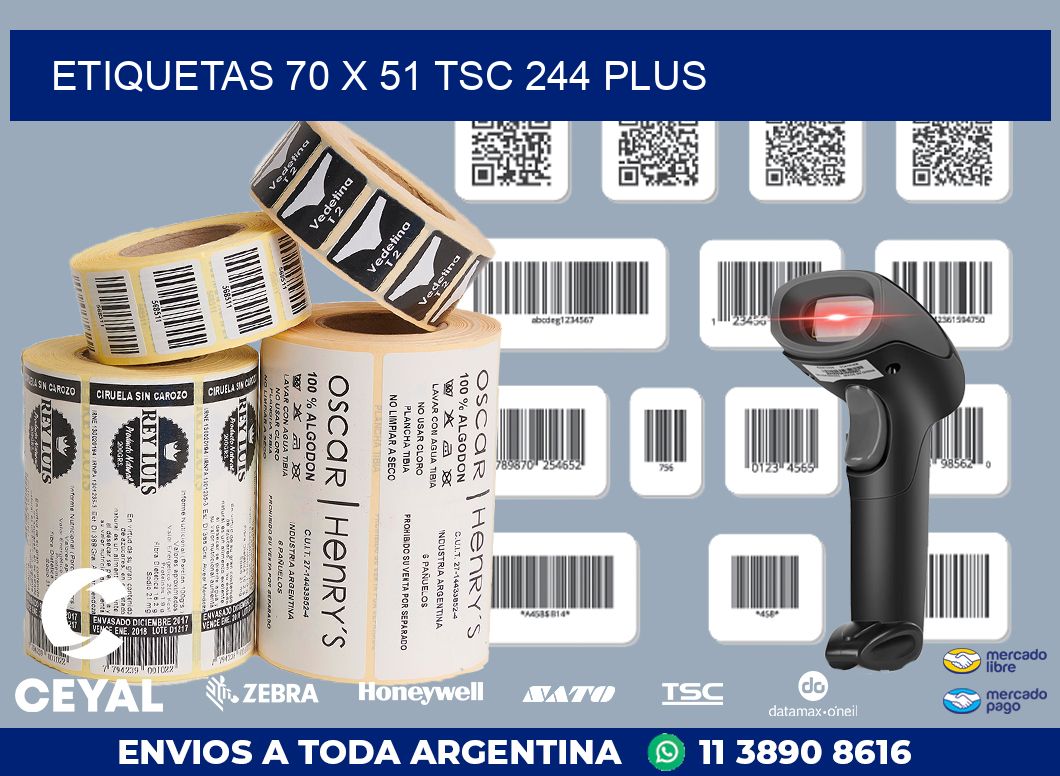 ETIQUETAS 70 x 51 TSC 244 PLUS