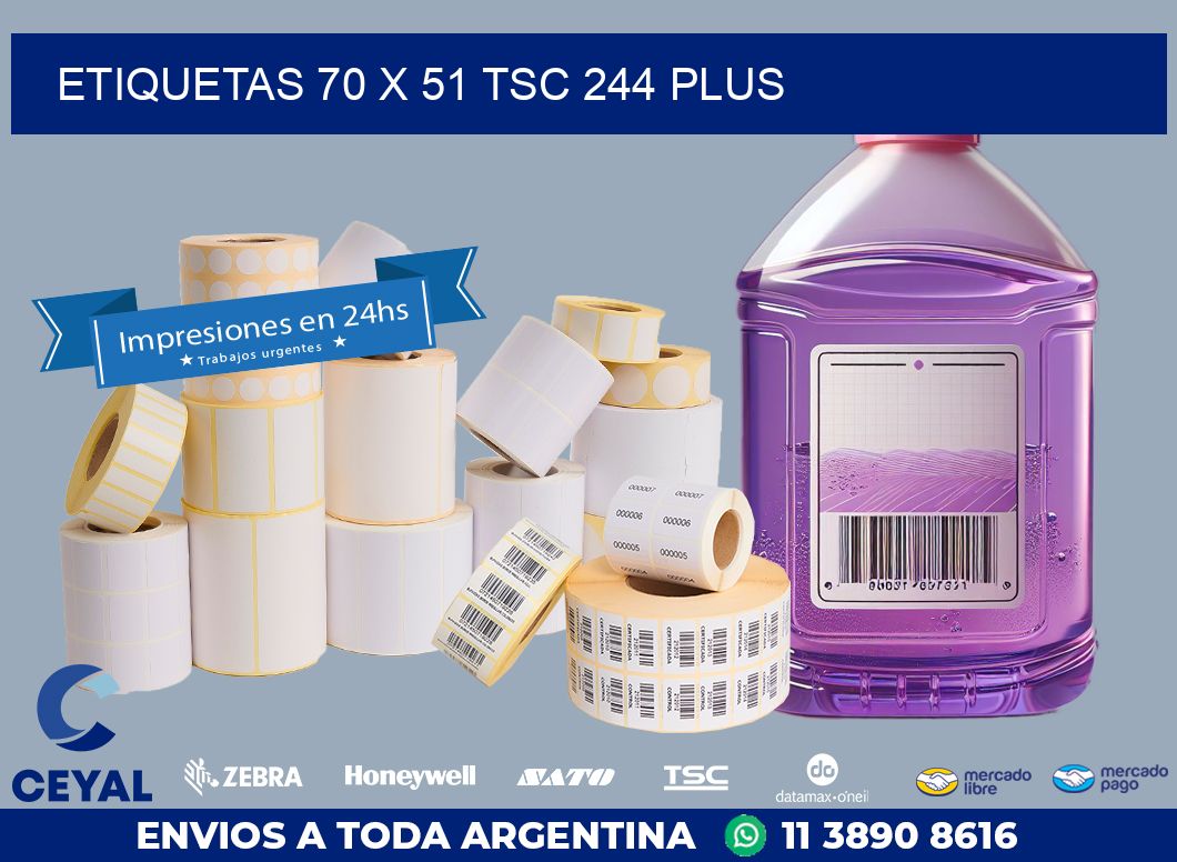 ETIQUETAS 70 x 51 TSC 244 PLUS
