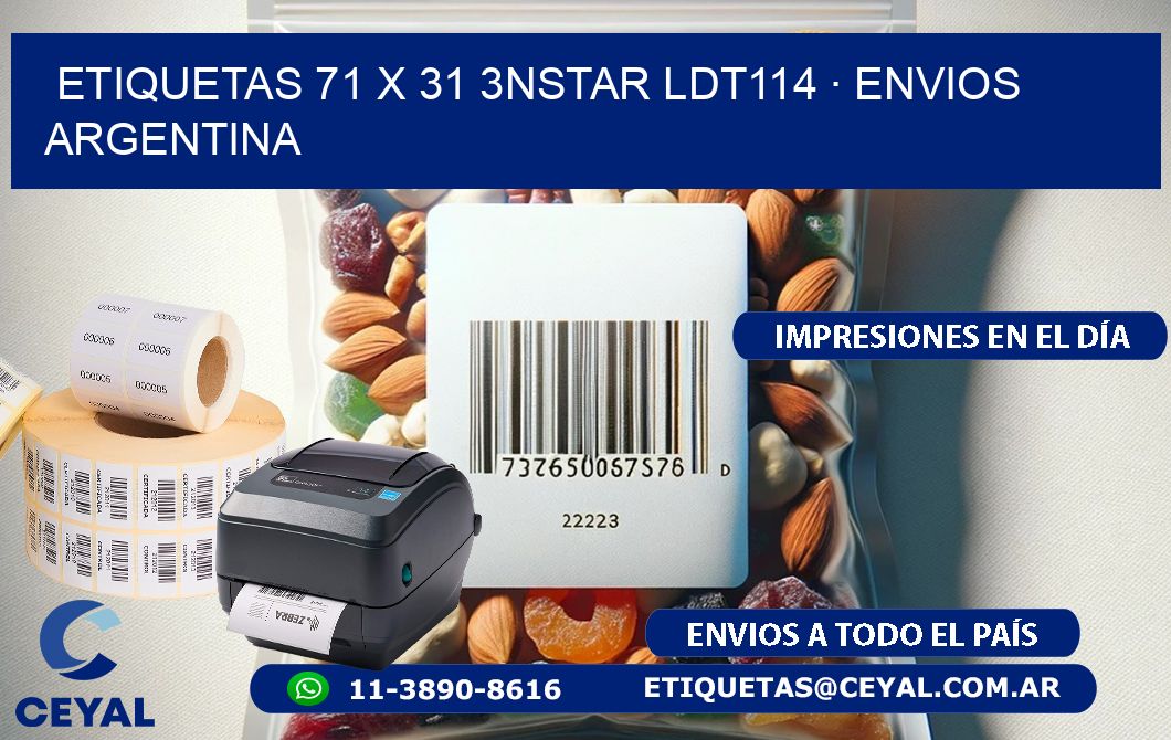 ETIQUETAS 71 x 31 3NSTAR LDT114 · ENVIOS ARGENTINA