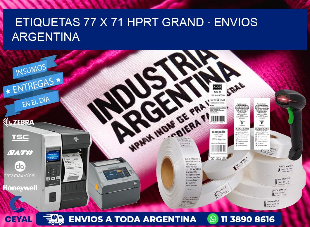 ETIQUETAS 77 x 71 HPRT GRAND · ENVIOS ARGENTINA