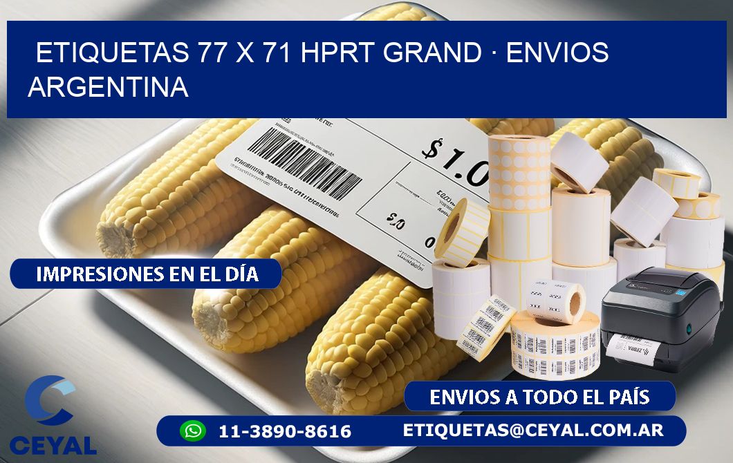 ETIQUETAS 77 x 71 HPRT GRAND · ENVIOS ARGENTINA