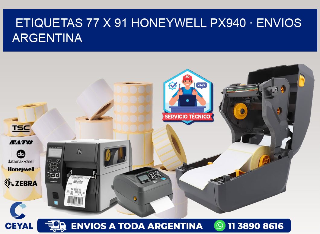ETIQUETAS 77 x 91 HONEYWELL PX940 · ENVIOS ARGENTINA