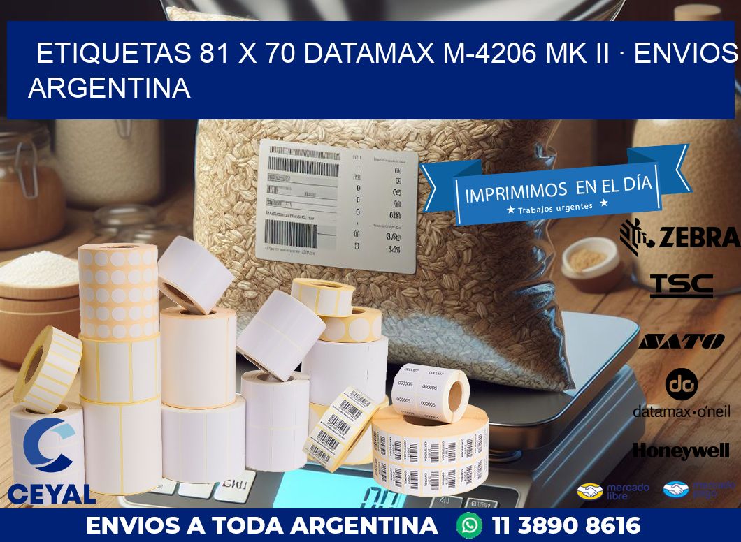 ETIQUETAS 81 x 70 DATAMAX M-4206 MK II · ENVIOS ARGENTINA
