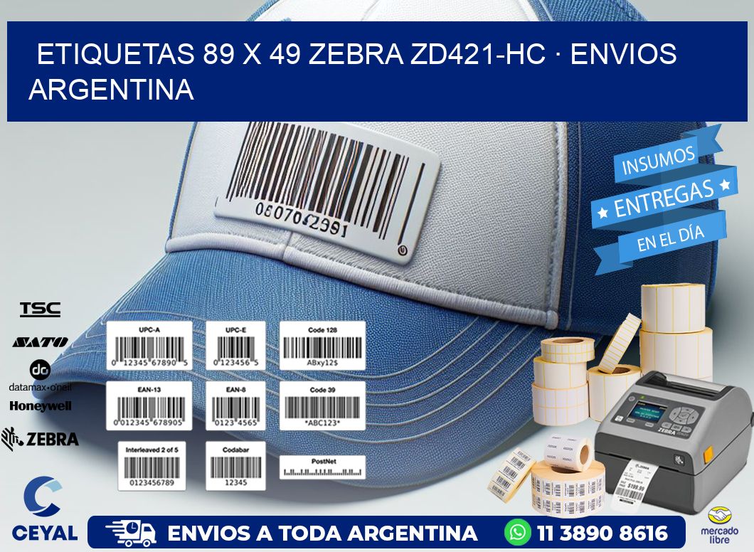 ETIQUETAS 89 x 49 ZEBRA ZD421-HC · ENVIOS ARGENTINA