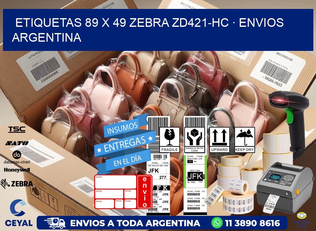 ETIQUETAS 89 x 49 ZEBRA ZD421-HC · ENVIOS ARGENTINA