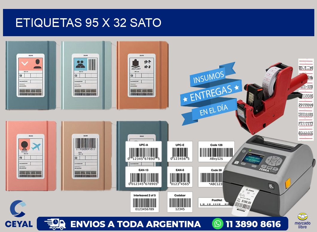 ETIQUETAS 95 x 32 SATO