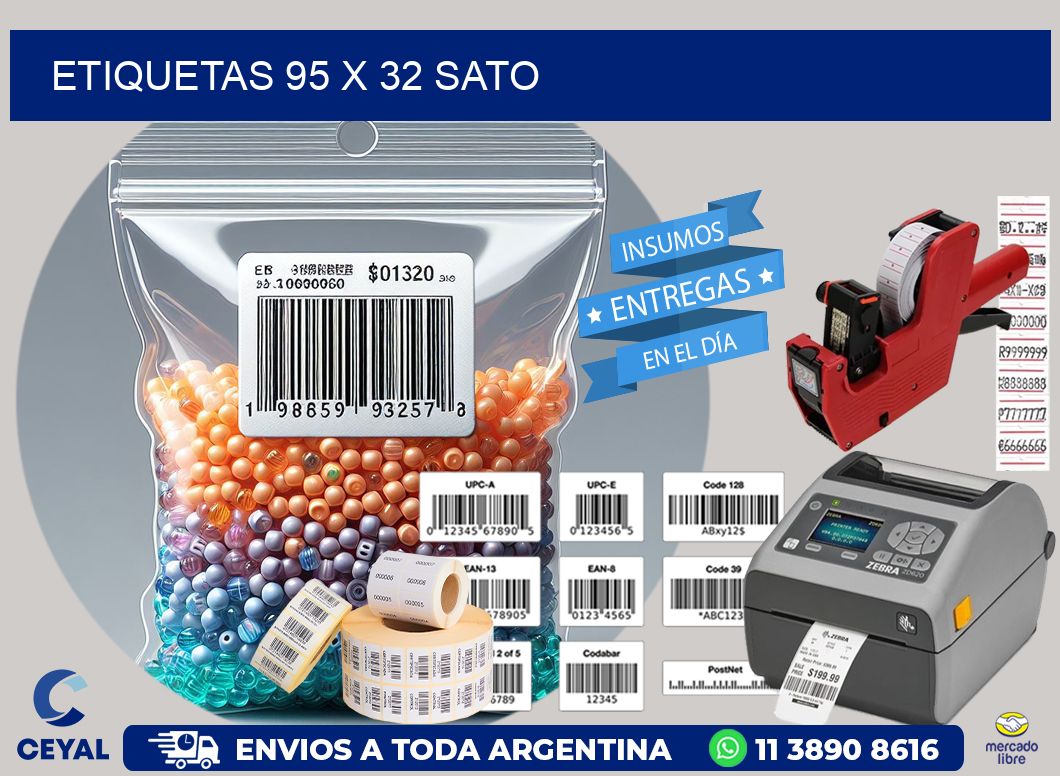 ETIQUETAS 95 x 32 SATO