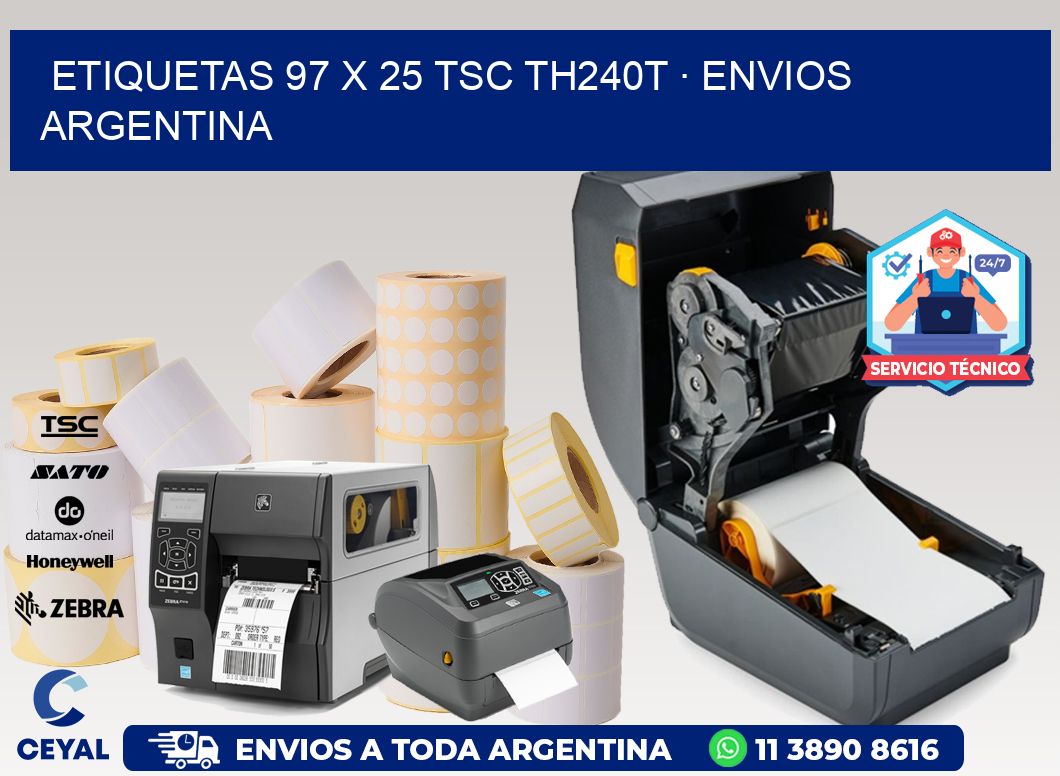 ETIQUETAS 97 x 25 TSC TH240T · ENVIOS ARGENTINA