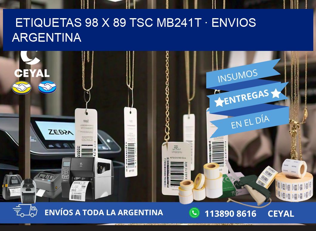 ETIQUETAS 98 x 89 TSC MB241T · ENVIOS ARGENTINA