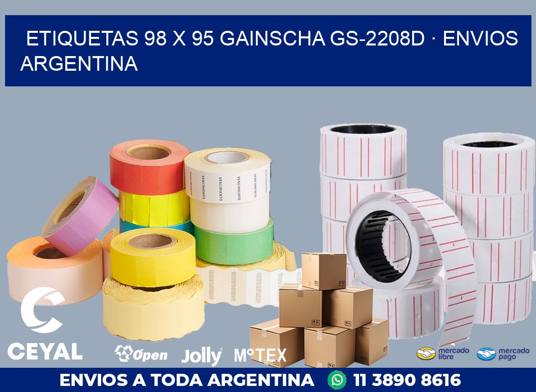 ETIQUETAS 98 x 95 GAINSCHA GS-2208D · ENVIOS ARGENTINA
