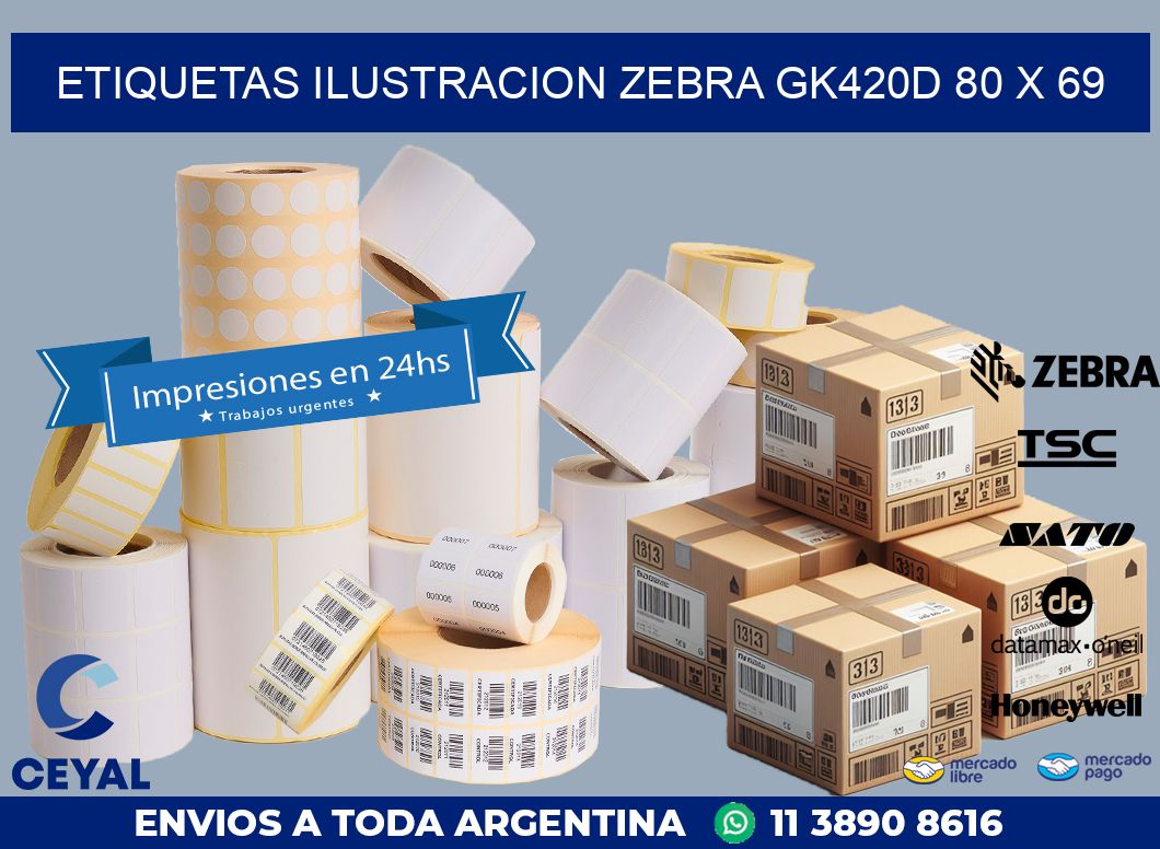 ETIQUETAS ILUSTRACION ZEBRA GK420D 80 x 69
