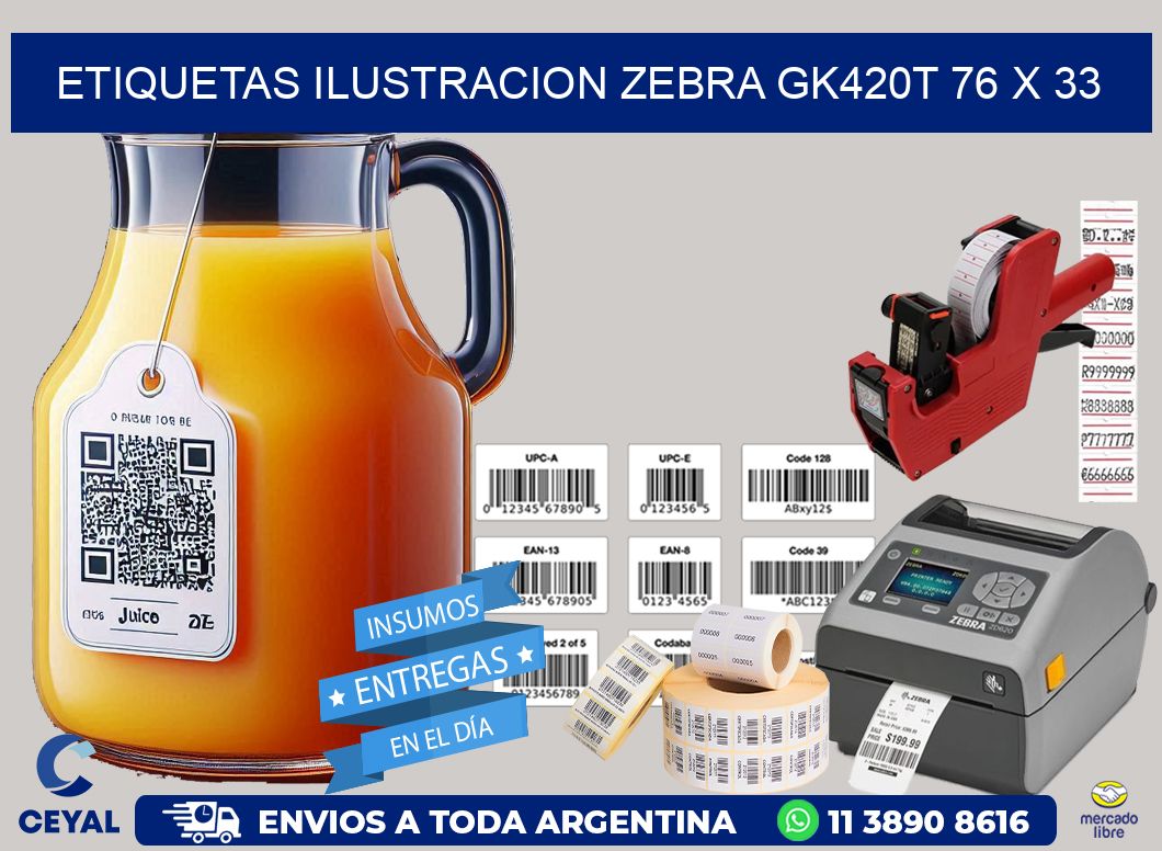 ETIQUETAS ILUSTRACION ZEBRA GK420T 76 x 33