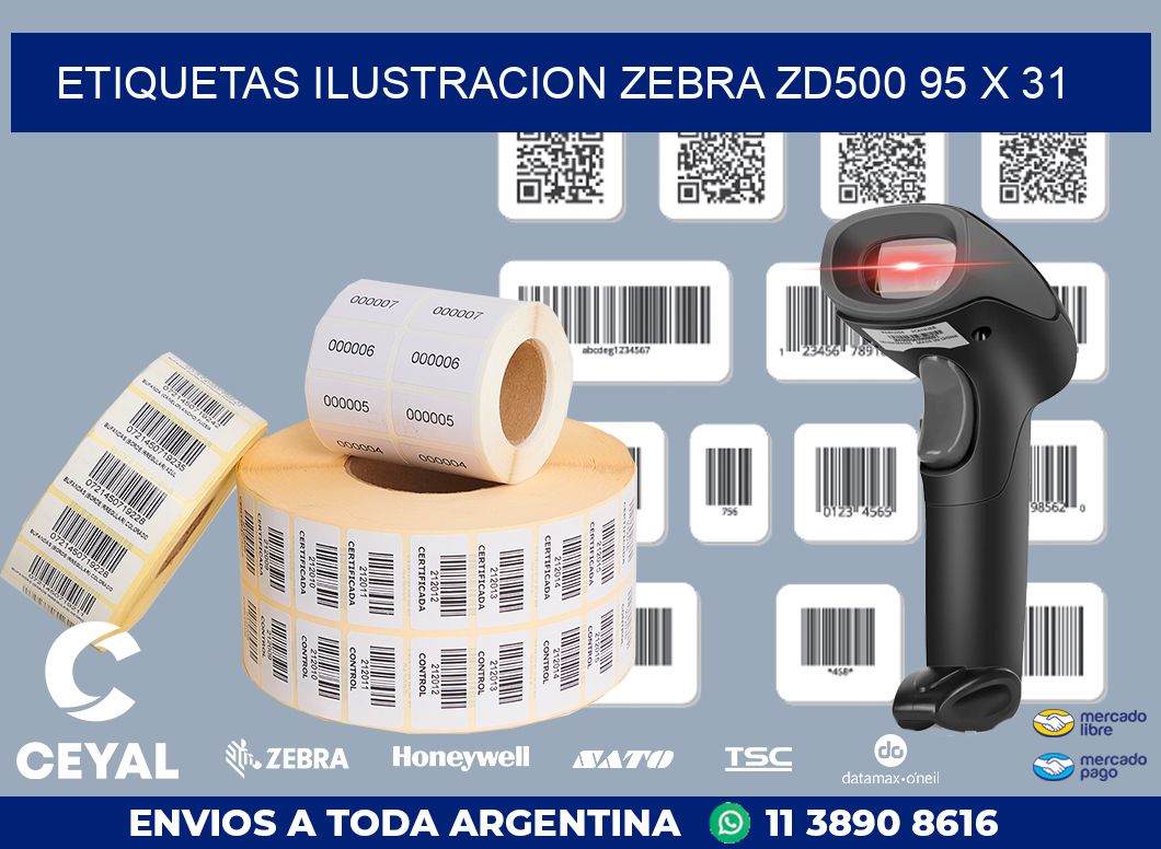 ETIQUETAS ILUSTRACION ZEBRA ZD500 95 x 31
