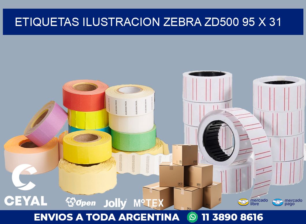 ETIQUETAS ILUSTRACION ZEBRA ZD500 95 x 31