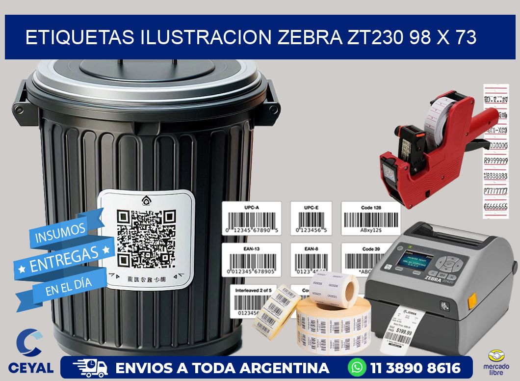 ETIQUETAS ILUSTRACION ZEBRA ZT230 98 x 73