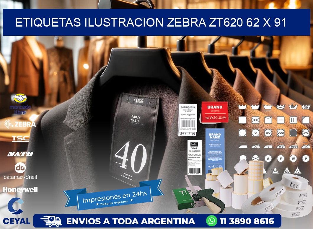ETIQUETAS ILUSTRACION ZEBRA ZT620 62 x 91