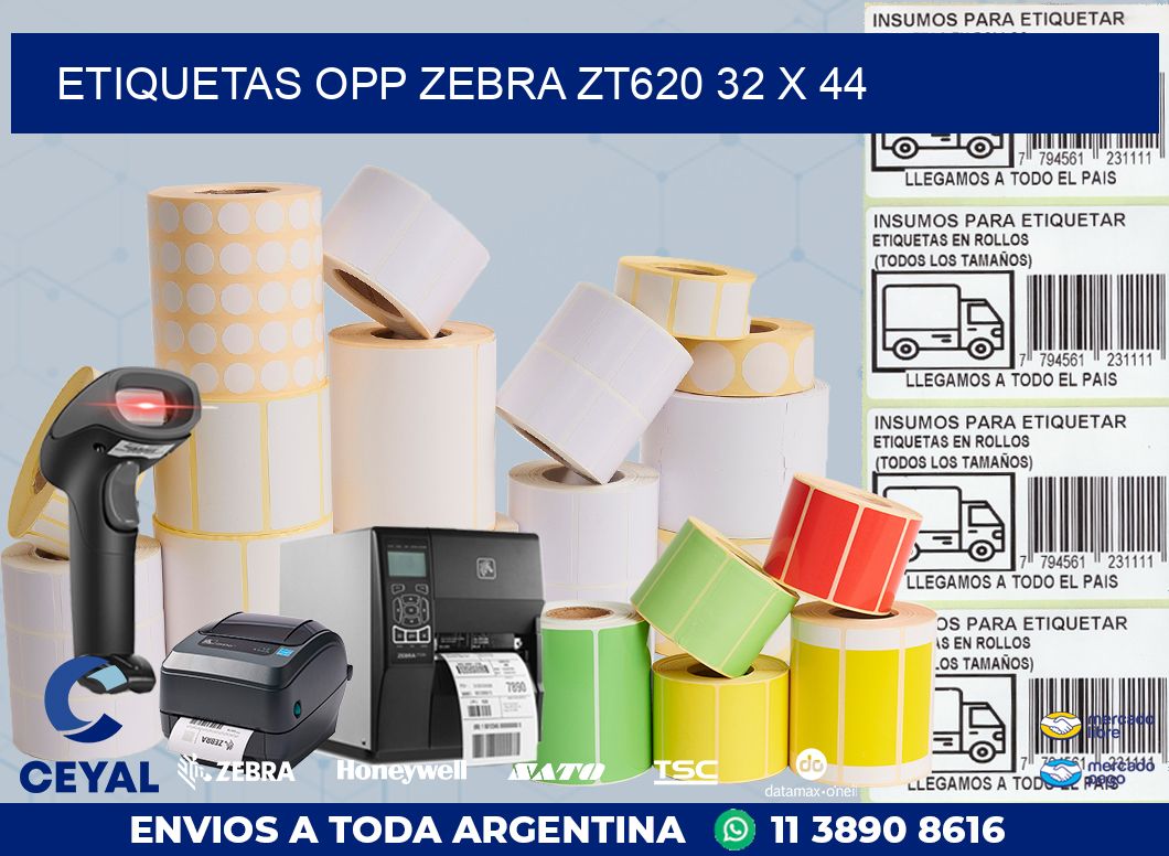 ETIQUETAS OPP ZEBRA ZT620 32 x 44