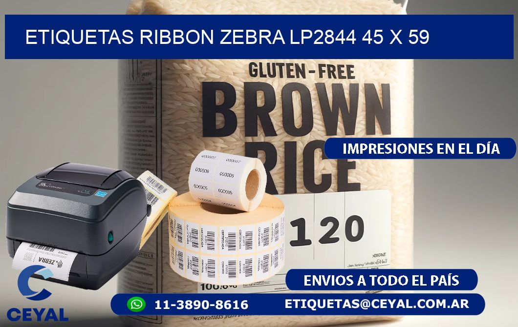 ETIQUETAS RIBBON Zebra LP2844 45 x 59