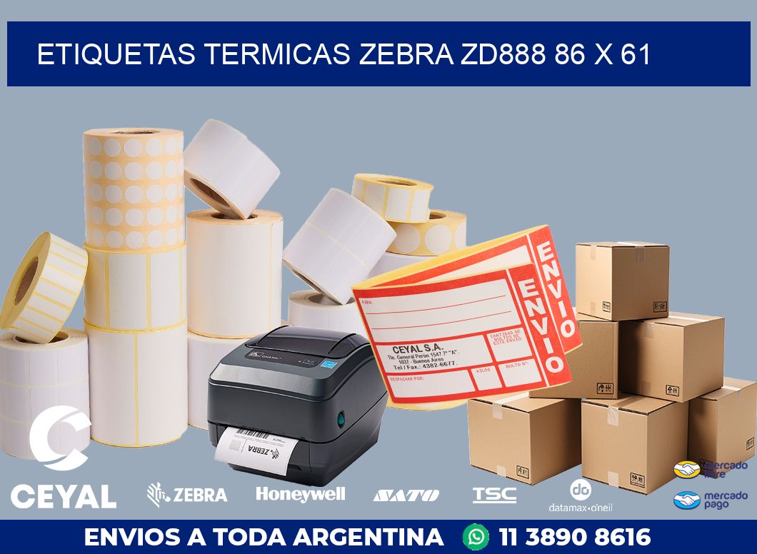 ETIQUETAS TERMICAS ZEBRA ZD888 86 x 61