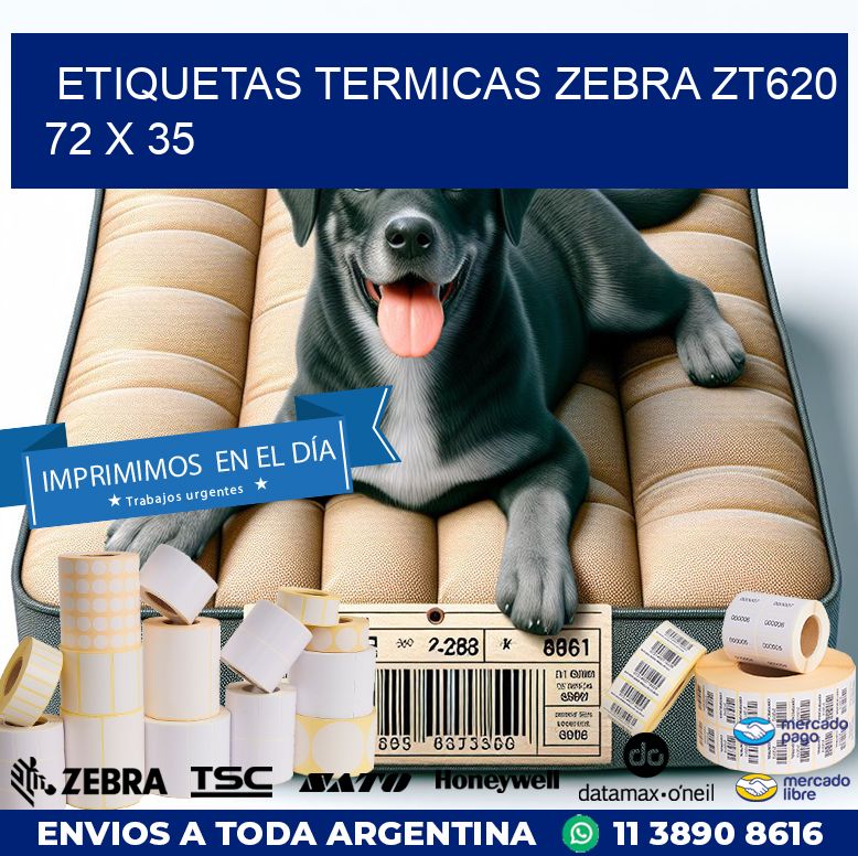 ETIQUETAS TERMICAS ZEBRA ZT620 72 x 35