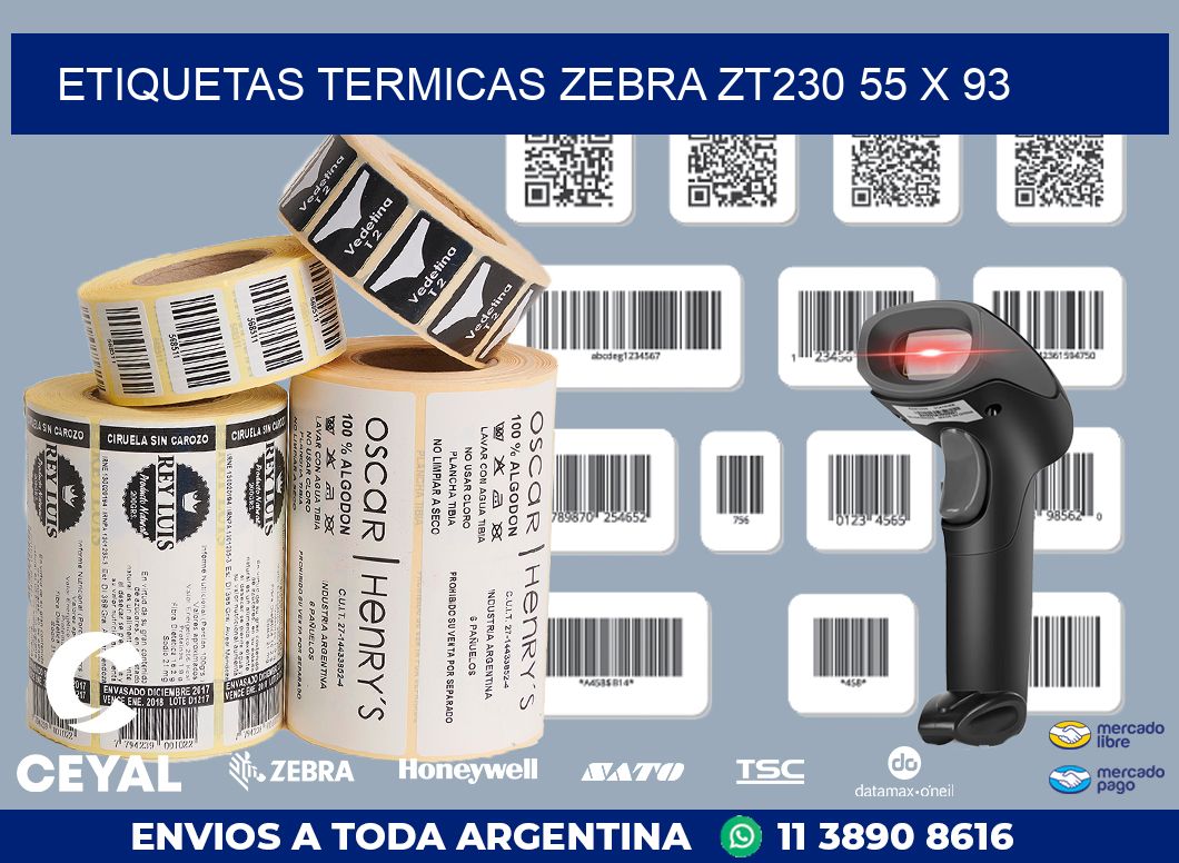 ETIQUETAS TERMICAS ZEBRA ZT230 55 x 93