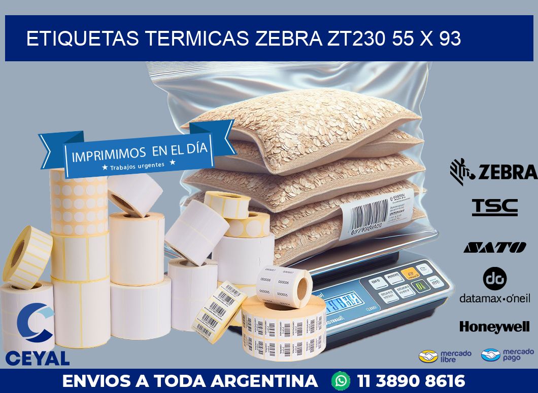 ETIQUETAS TERMICAS ZEBRA ZT230 55 x 93