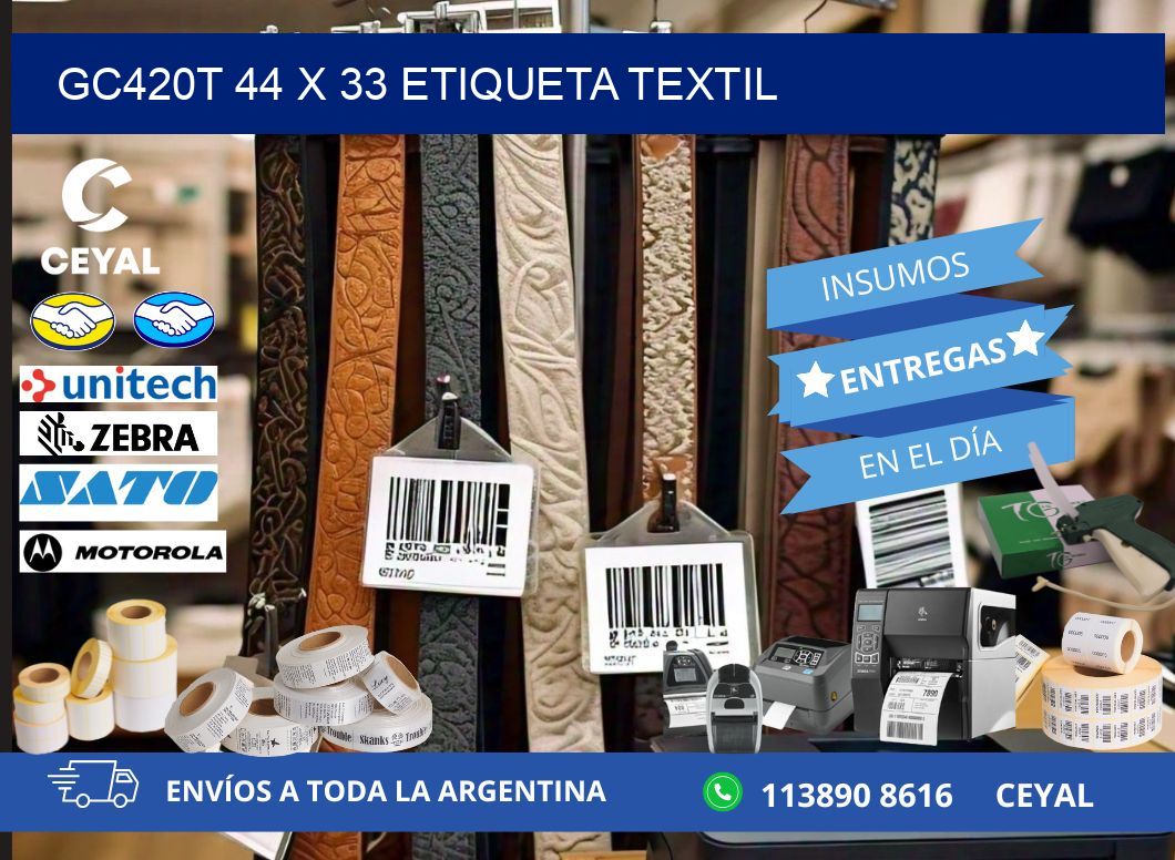 GC420T 44 x 33 ETIQUETA TEXTIL