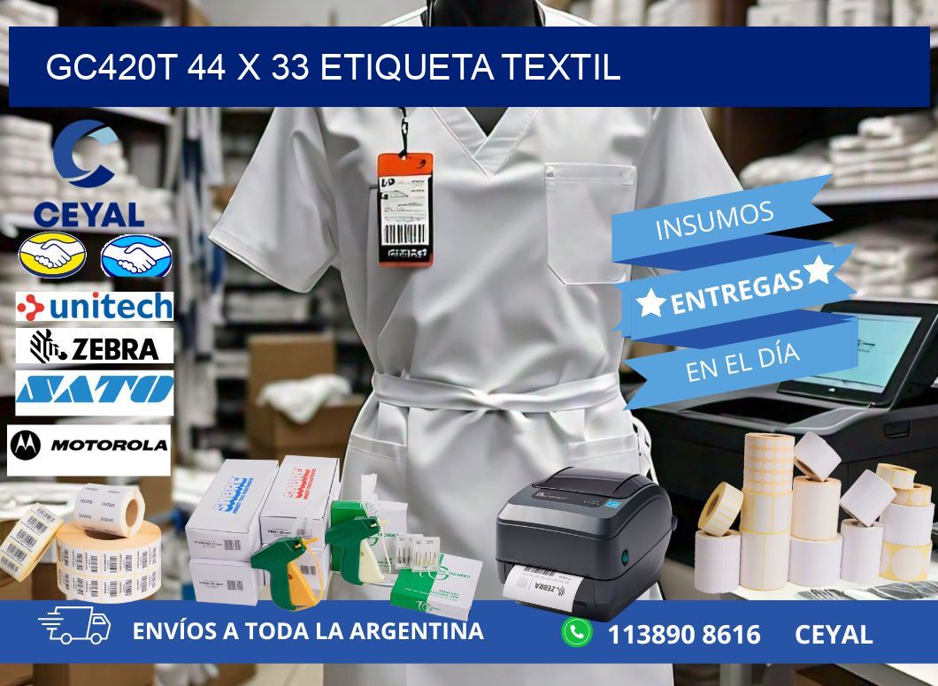GC420T 44 x 33 ETIQUETA TEXTIL