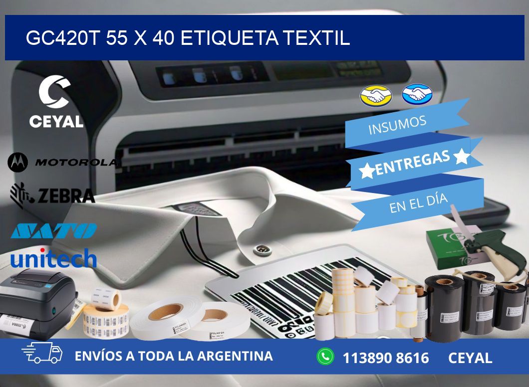 GC420T 55 x 40 ETIQUETA TEXTIL
