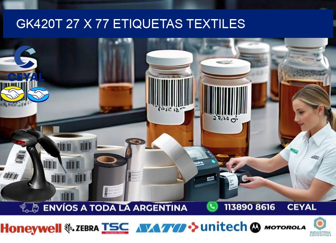 GK420T 27 x 77 ETIQUETAS TEXTILES