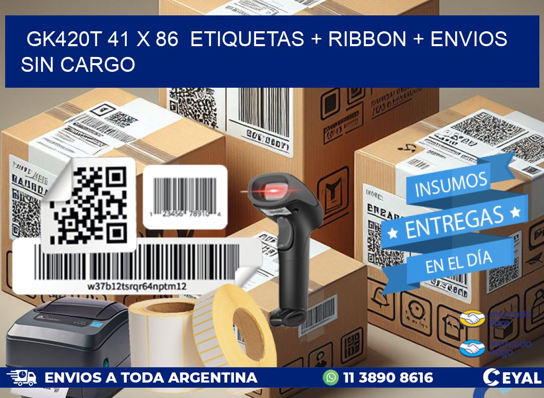 GK420T 41 x 86  etiquetas + ribbon + envios sin cargo