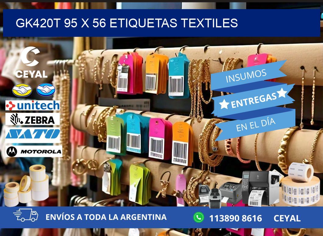 GK420T 95 x 56 ETIQUETAS TEXTILES