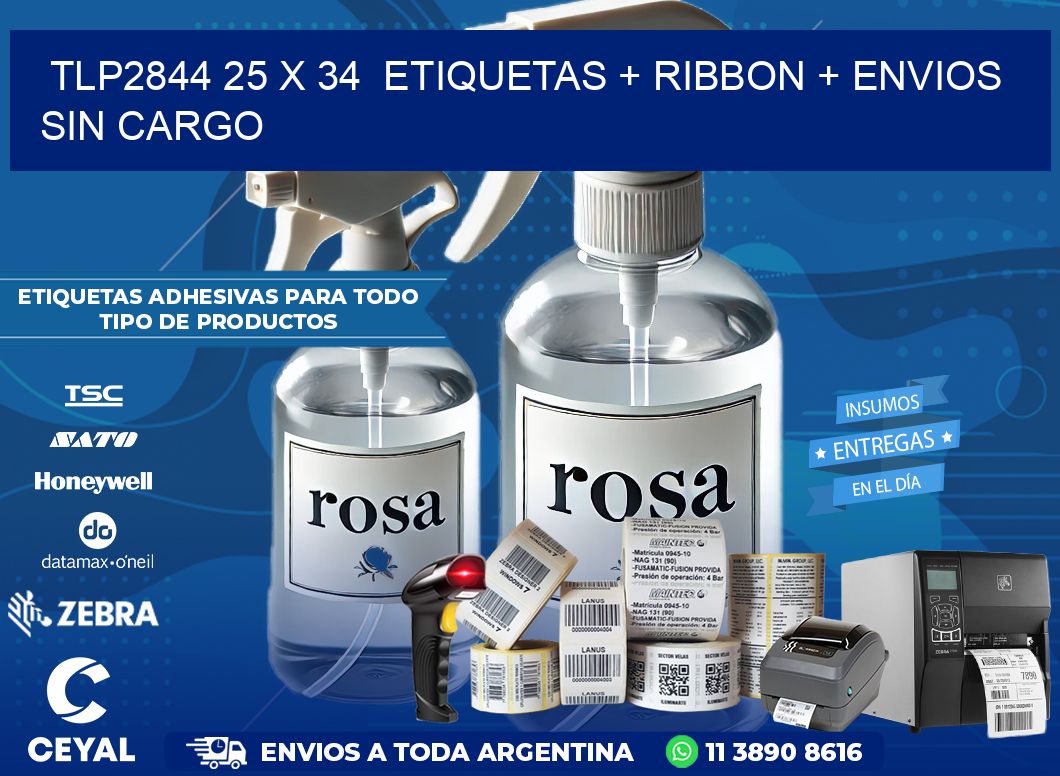 TLP2844 25 x 34  etiquetas + ribbon + envios sin cargo