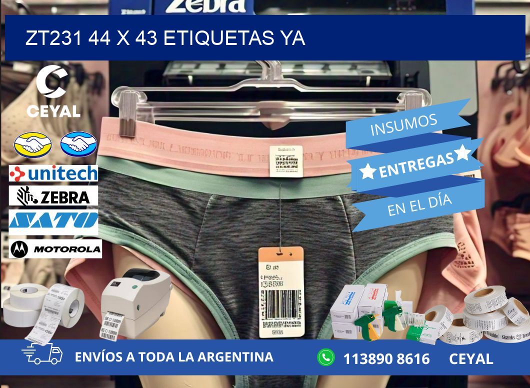 ZT231 44 x 43 ETIQUETAS YA