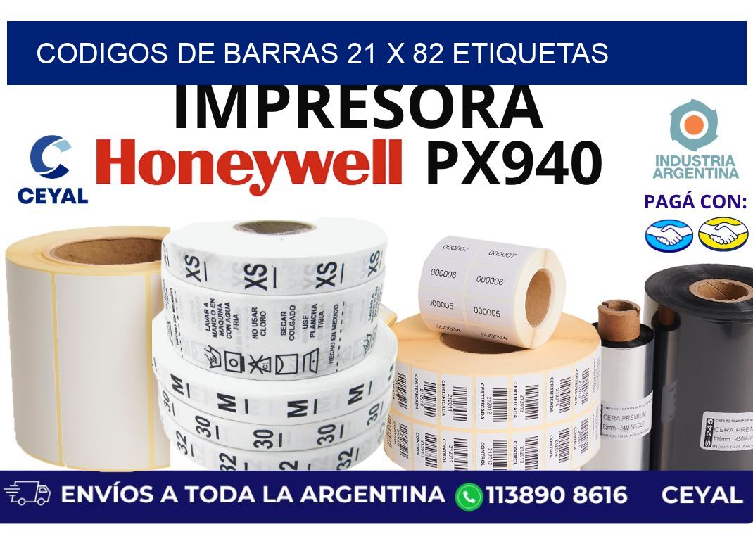 codigos de barras 21 x 82 etiquetas