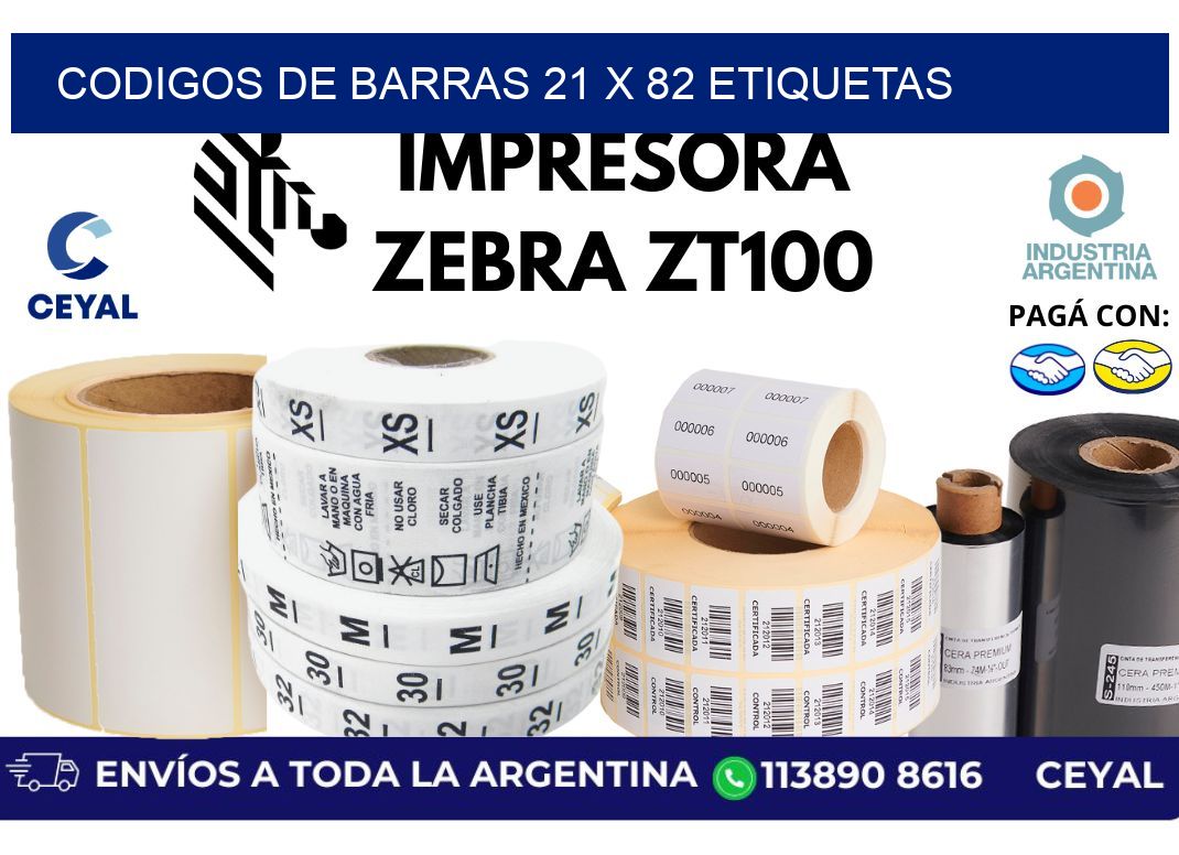 codigos de barras 21 x 82 etiquetas
