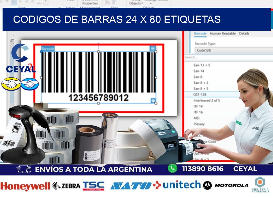 codigos de barras 24 x 80 etiquetas