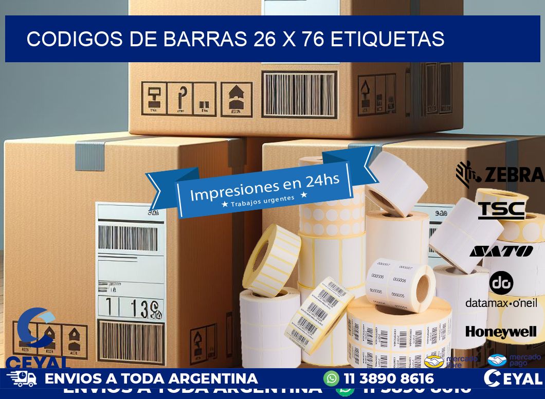 codigos de barras 26 x 76 etiquetas