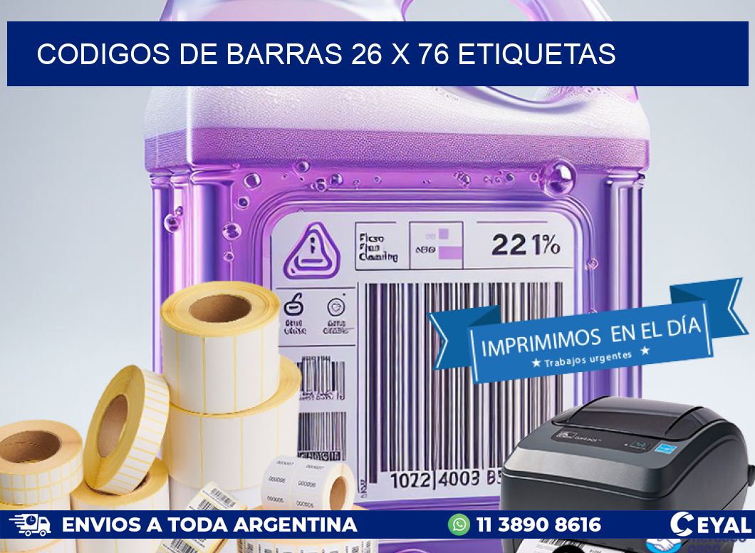 codigos de barras 26 x 76 etiquetas