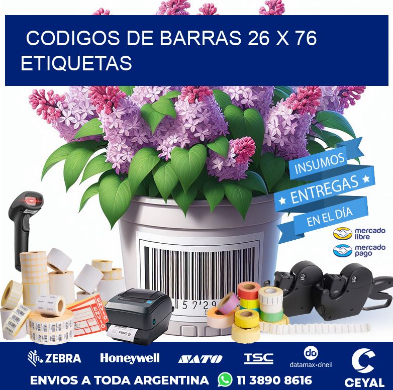 codigos de barras 26 x 76 etiquetas